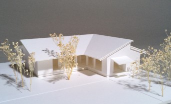 木組みの家「佐倉の平屋」模型1:100俯瞰